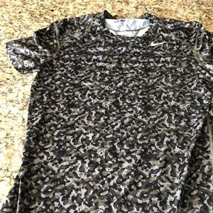 Nike green/brown camo dri-fit shirt